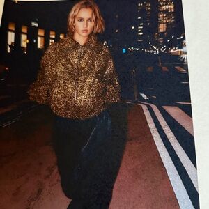 Metallic thread bomber jacket